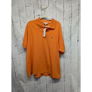 Lacoste‎ Polo Shirt Size FR 8 3XL XXXL Mens Orange Classic Fit Knit Short Sleeve